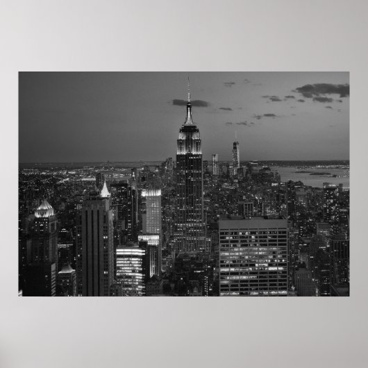 New York City night skyline Poster (Voorkant)
