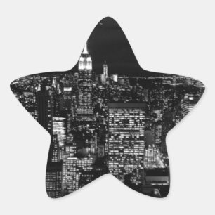 New York City Night Skyline Ster Sticker