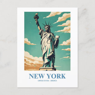 New York City nostalgische reiskunst Briefkaart