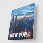 New York City, NY, VS Vierkante Klok (Hoek)