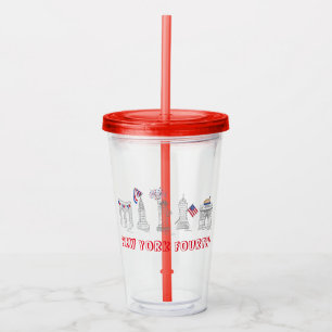 New York City NYC 4e juli Landmarks Acryl Drinkbeker