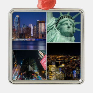 New York City NYC collage foto cityscape Metalen Ornament