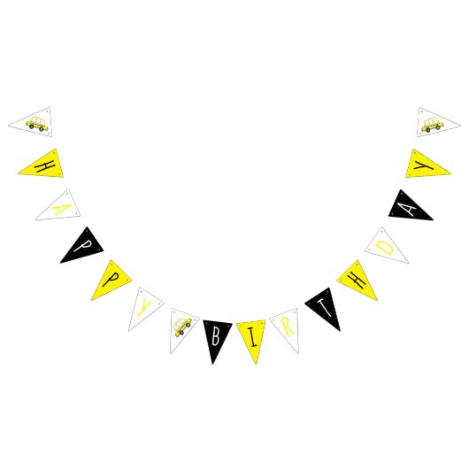 New York City NYC Geel Taxi Cab Verjaardagsfeest Vlaggetjes (Alle)