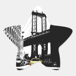 New York City NYC Geel Taxi Pop Art Ster Sticker