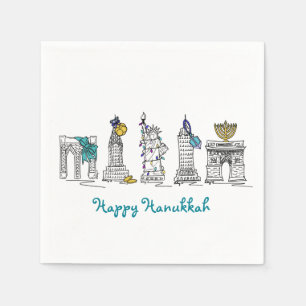 New York City NYC Happy Hanukkah Chanukah Napkins Servetten