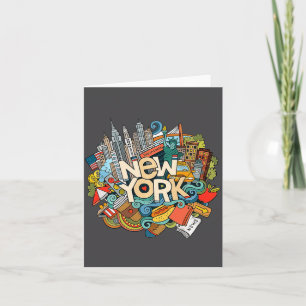 New York City Nyc Iconische Silhouette Grote Cadea Kaart
