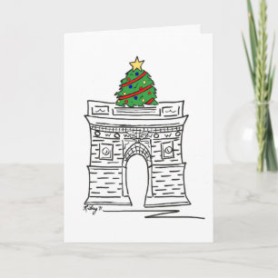 New York City NYC kerstboom Washington Square Feestdagen Kaart