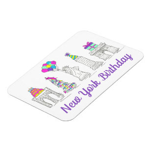 New York City NYC Landmarks Birthday Party Magneet