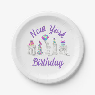 New York City NYC Landmarks Birthday Party Papieren Bordje