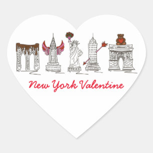 New York City NYC Landmarks Heart Valentijn Love Hart Sticker
