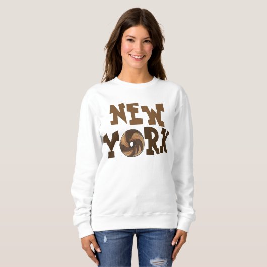 New York City NYC Marble Rye Bagel Sweatshirt (Voorkant volledig)