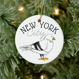 New York City NYC Pigeon Bird Seagull Keramisch Ornament