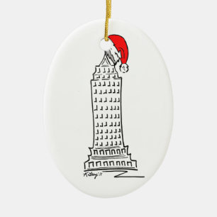 New York City NYC Santa Claus KerstSkyscraper Keramisch Ornament
