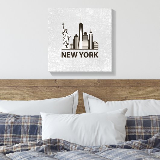 New York City | NYC Skyline Canvas Afdruk (Insitu (Slaapkamer))