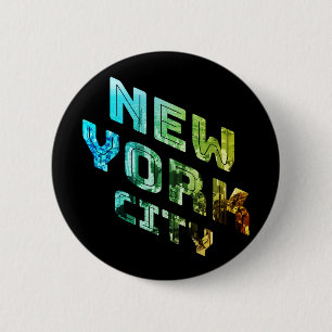 New York City NYC Skyline Downtown Manhattan Metro Ronde Button 5,7 Cm
