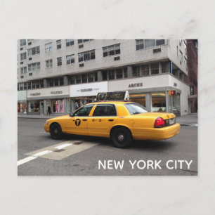 New York City NYC Yellow Checkered Taxi Cab Car Briefkaart