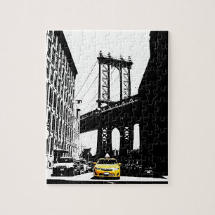 New York City Nyc Yellow Taxi Brooklyn Bridge Legpuzzel