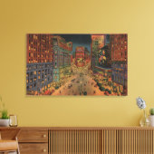 New York City, NYNight Uitzicht of Times Square Canvas Afdruk (Insitu (Woonkamer))