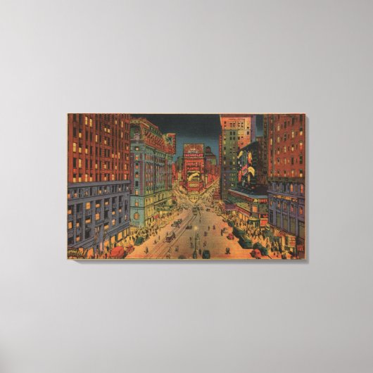 New York City, NYNight Uitzicht of Times Square Canvas Afdruk (Voorkant)