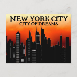 NEW YORK CITY OF DREAMS  STIJL BRIEFKAART