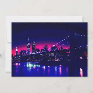 New York City op Night Invitation Kaart