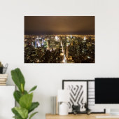 New York City op 's nachts Poster (Thuiskantoor)