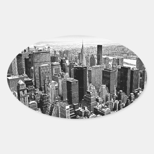 New York City Ovale Sticker (Voorkant)
