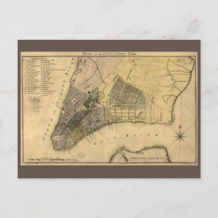 New York City Plan, 1789, hersteld Briefkaart