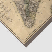  New York City Plan, 1789, hersteld Tissuepapier (Detail)