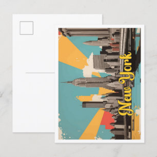 New York City Pop Art Travel Illustration Briefkaart