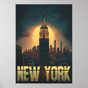 new york city poster, nyc silhouet kunst, manhatta poster