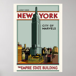 New York City poster, NYC Skyline Art, Manhattan W Poster