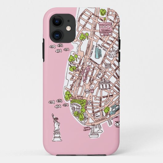 New York City-reiskaartenhuis Case-Mate iPhone Case (Achterkant)