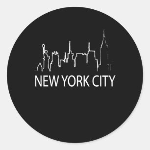 New York City Retro  Gift Souvenir Ronde Sticker