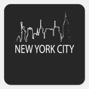 New York City Retro  Gift Souvenir Vierkante Sticker