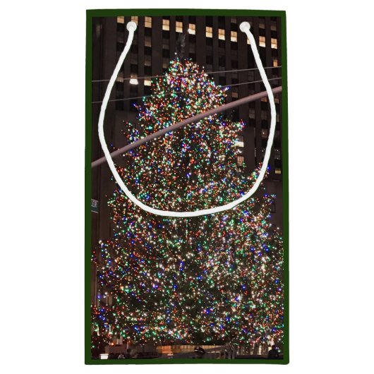 New York City Rockefeller Center kerstboom Klein Cadeauzakje (Achterkant)