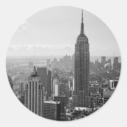 New York City Ronde Sticker (Voorkant)