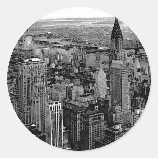 New York City Ronde Sticker (Voorkant)