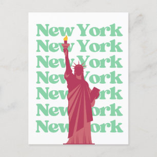 New York City Roze Groen NYC Reizen Briefkaart