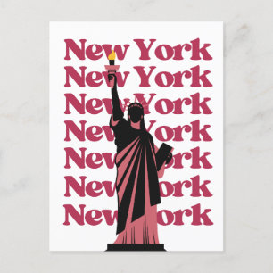 New York City Roze Zwart NYC Reis Briefkaart
