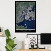 New York City Satellite Poster Map (Thuiskantoor)