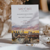 New York City Save-the-Date Brooklyn Bridge beroem Kaart