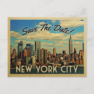 New York City Save the Date  NYC Wedding Aankondigingskaart