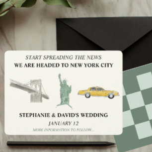 New York City Save The Date Waterverf tekening Kaart