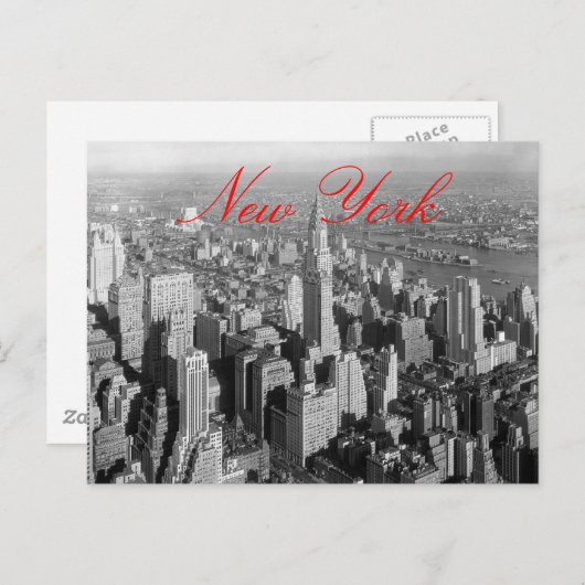  New York City Script Briefkaart (Voorkant / Achterkant)