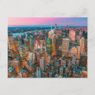 New York City Silhouet bij Zonsondergang NYC Sch Briefkaart