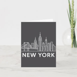 New York City Silhouet Minimalistische Witte Lijn Kaart