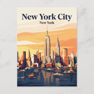 New York City Silhouet USA Briefkaart