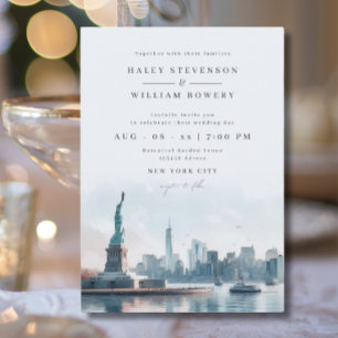 New York City Silhouet Vrijheids Huwelijksreis Bes Kaart