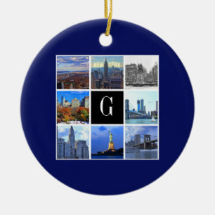 New York City Silhouette 8 Beeld Foto Collage Keramisch Ornament